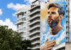 La principale fresque de Messi à Rosario. Photo : Ig Hotel Majestic Rosario.